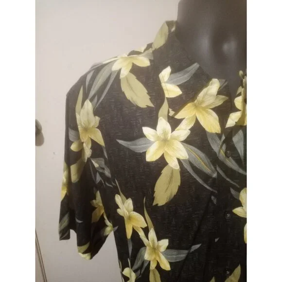 New Cutter Buck Shirt Mens Large L Short Sleeve Button Front Floral Multicolor - Picture 4 of 15